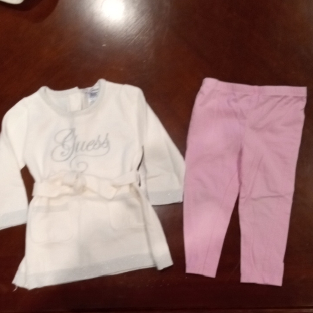 Guess Kids White and Pink Pajama Set